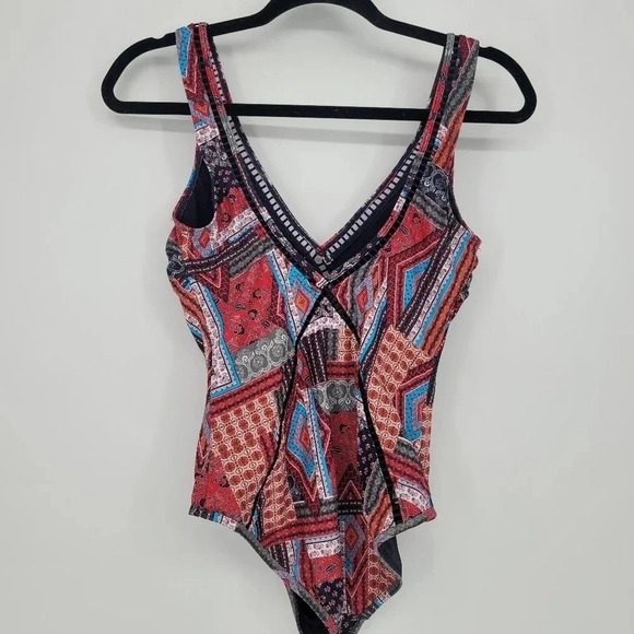 SEA level swim Arielle V front and back one peice swimsuit night sky size 6 - Picture 5 of 11